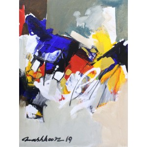 Mashkoor Raza, 12 x 16 Inch, Oil on Canvas, Abstract Painting, AC-MR-274